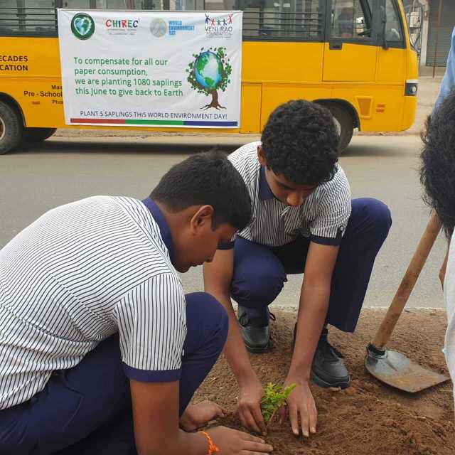 CHIREC students actively particpating in E3 Club's Impactful Green Initiatives