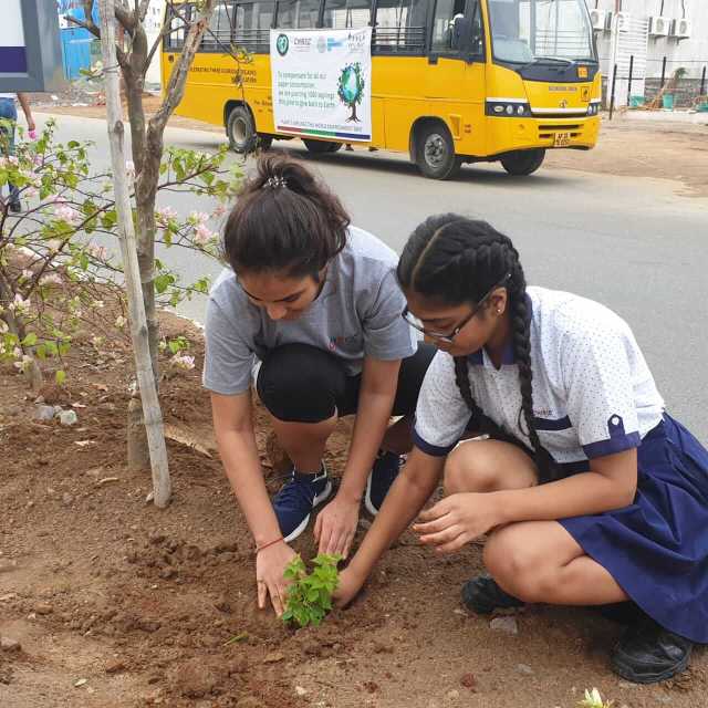 CHIREC students actively particpating in E3 Club's Impactful Green Initiatives