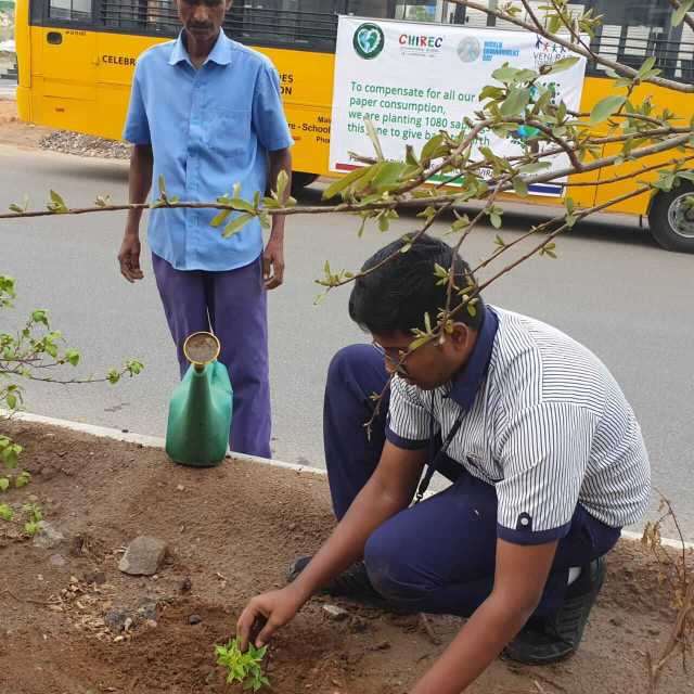 CHIREC students actively particpating in E3 Club's Impactful Green Initiatives