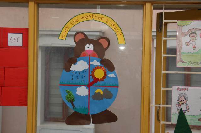 CHIREC Teachers' Bear Weather Chart Decor for PP1A Simbas Classroom