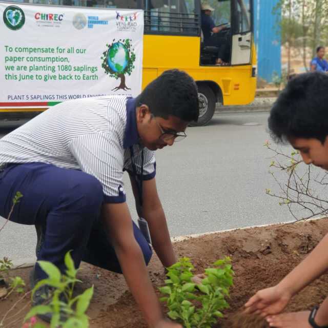 CHIREC students actively particpating in E3 Club's Impactful Green Initiatives