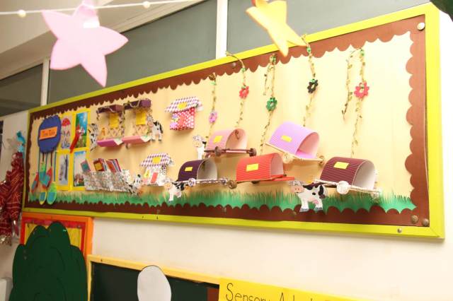 C Nursery A Moomoos theme classrooms at CHIREC - Farm-themed Classroom Decor with Moomoos Logo: Bullock Carts and Sheds Igniting Student Curiosity