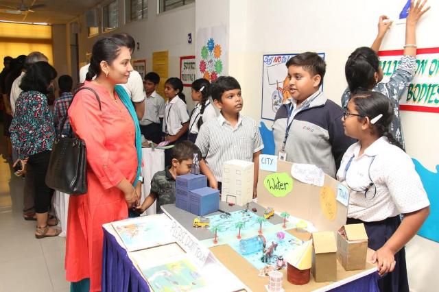 CHIREC students participating in pollution of water bodies project