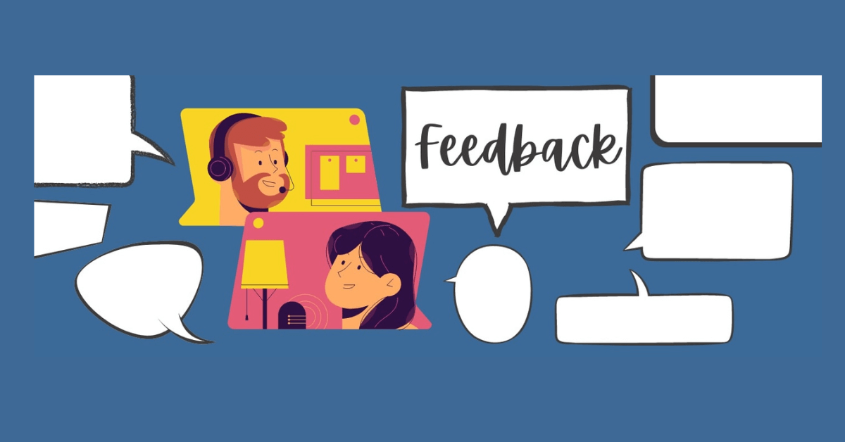 two people communicating online, taking feedback
